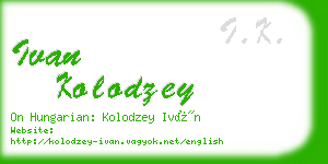 ivan kolodzey business card